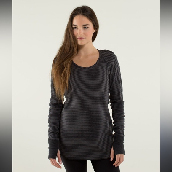 lululemon athletica Sweaters - Lululemon Striped Long Sleeve Top size 4